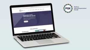 Een illustratie van de nieuwe website en het nieuwe logo